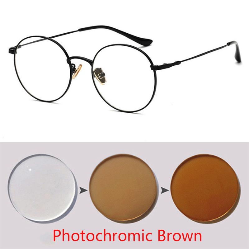 Women Men Round Finished Myopia Eyeglasses Anti Blue Light Short Sight Spectacles Diopter -0.5 -0.75 -1.0 -1.25 -1.5 -2.0 To -8.0