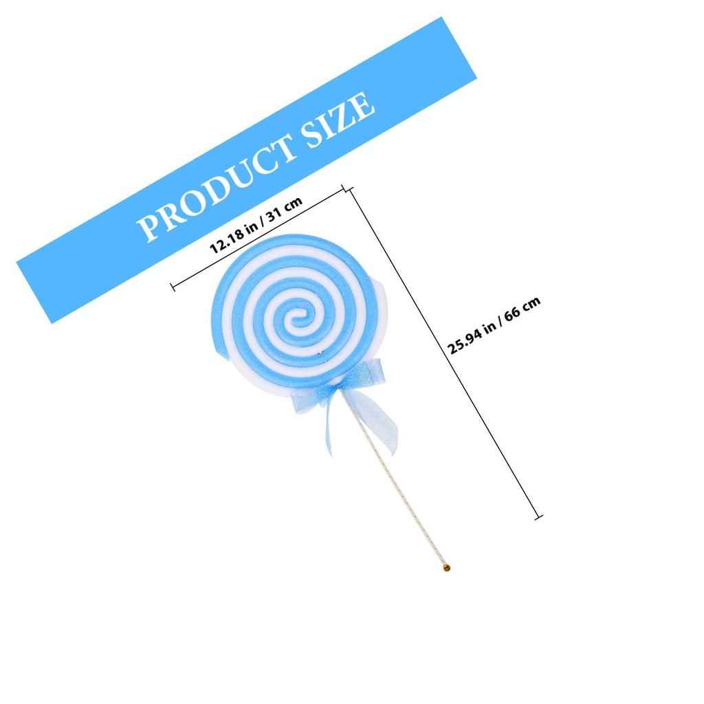 2Pcs Realistic Simulation Lollipop Decorative Props Large Candy Ornament for Photography Party Photo Booth Decoration