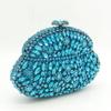 Boutique De FGG (in Stock )  Light Blue Saphire Women Crystal Clutch Evening Handbag Party Luxury Diamond Handbags Wedding Purse