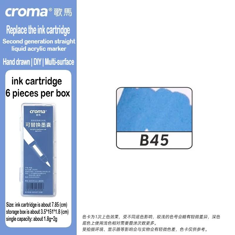 Croma 160/24 Color Replaceable Ink Refill Liquid Soft Tip Acrylic Marker Non Toxic Waterproof School Office Supplies Stationery