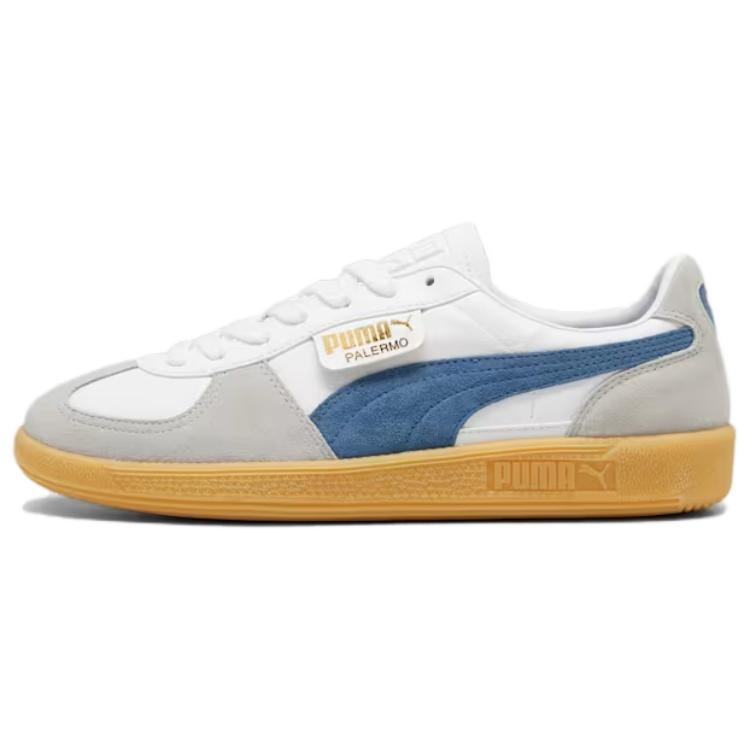 

Puma Palermo Leather White Blue Horizon Gum Unisex Sneakers 396464-14 43