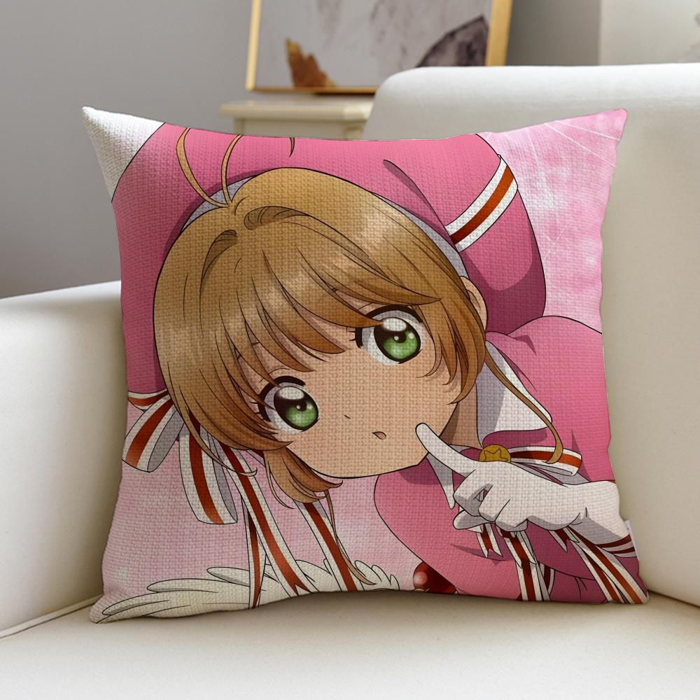 Magical CCardcaptor SakuraS Cushion Cover Breathable and skinfriendly linen pillowcase square removable and washable cushion