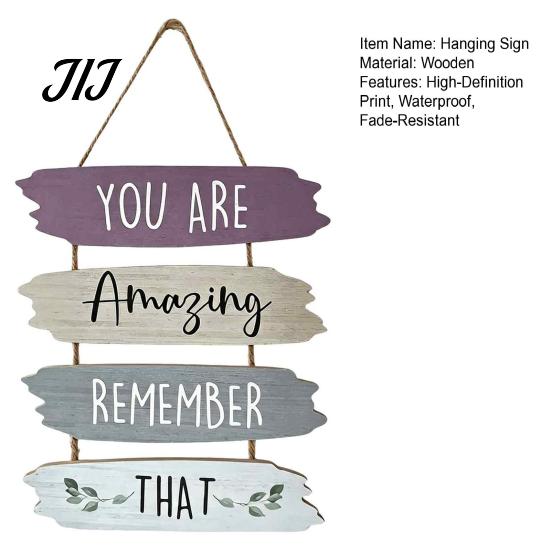 Children Room Wall Ornament Inspirational Wooden Hanging Sign, Motivational Quote Wood Plaque Decor, Study Decorative Sign Positive Saying Art