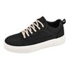 Retro Casual Sneakers for Men 2025 Summer Trend Breathable Sports Shoes Round Toe Flats Heel Solid Color Rubber Platform Shoes