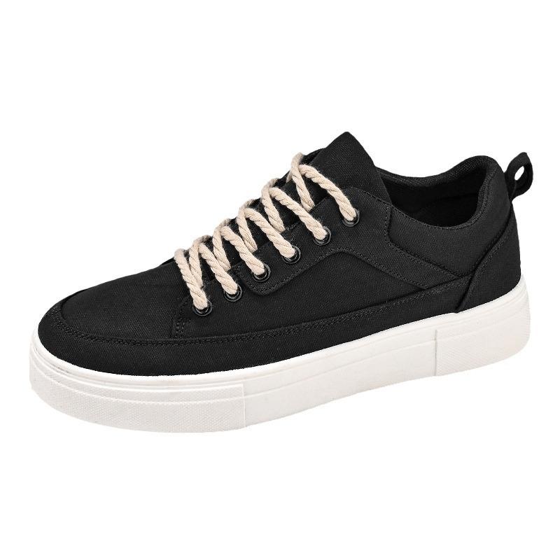 Retro Casual Sneakers for Men 2025 Summer Trend Breathable Sports Shoes Round Toe Flats Heel Solid Color Rubber Platform Shoes