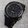 Tandorio 41mm 20ATM Plongée NH36 Automatique PVD Noir Plongée Montre Homme Verre Saphir Céramique Lunette Tournante Aiguille Éclair Caoutchouc