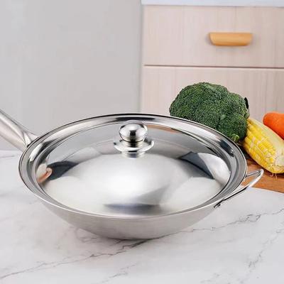 Nouveau Couvercle de Wok 28-42cm Acier Inoxydable Universel Couvercle Alimentaire de Cuisine Anti-brûlure Couvercle de Poêle à Frire Ustensiles de Cuisine de Restaurant