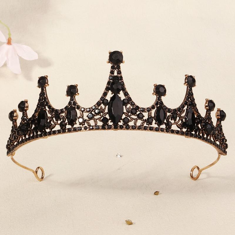 

Meier Birthday crown headband hair accessory - premium rhinestone fashion queen tiara чорний