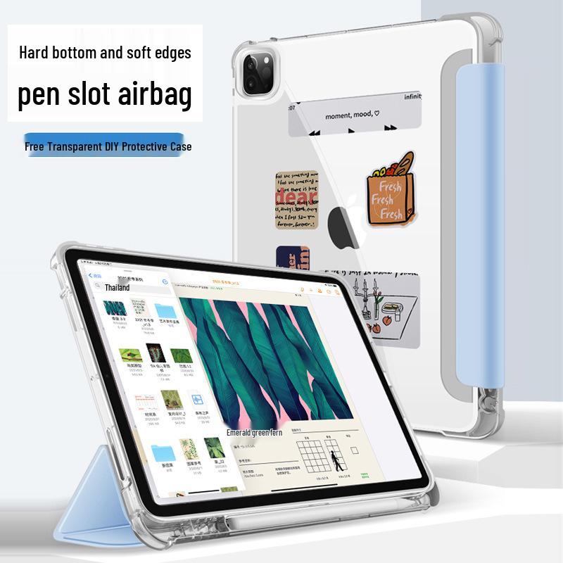 Acrylic Protective Case for Apple iPad 10.2/10.9/11 with Left Pen Slot and TPU Soft Edge