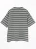 BEAMS TEE Loose Striped Gray Large 11041379639 S/S T-Shirt Men's