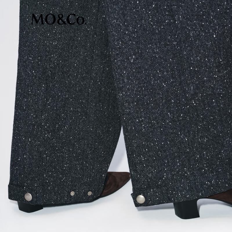 MO&Co. British Style Loose Fit Wool Blend Trousers