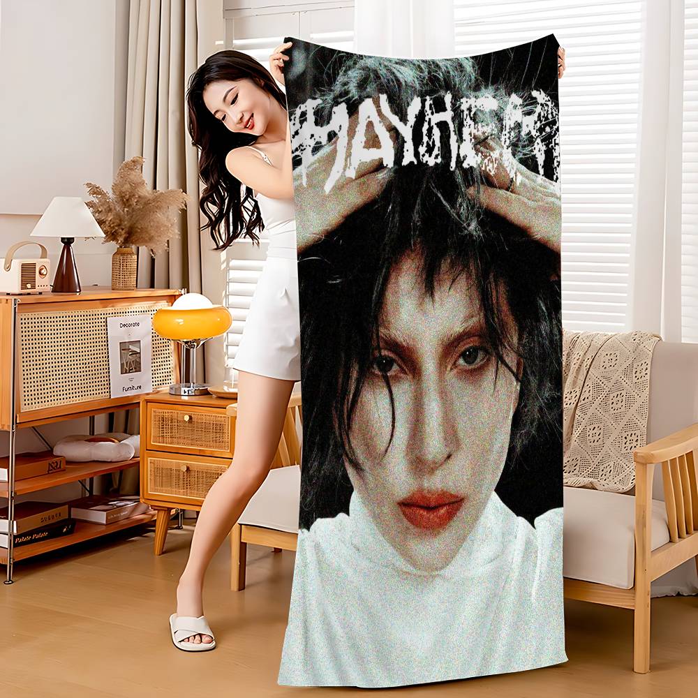 Singer L-Lady Gaga Mayhem Anime Beach Swimming Towel Soft Absorbent Washcloth Children's Gifts for Kids Travel Camping Gym