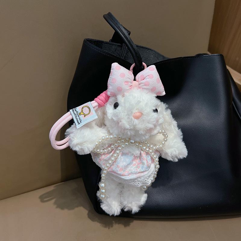 Lop-Eared Rabbit Plush Keychain: Cute Cartoon Pendant and Ornament