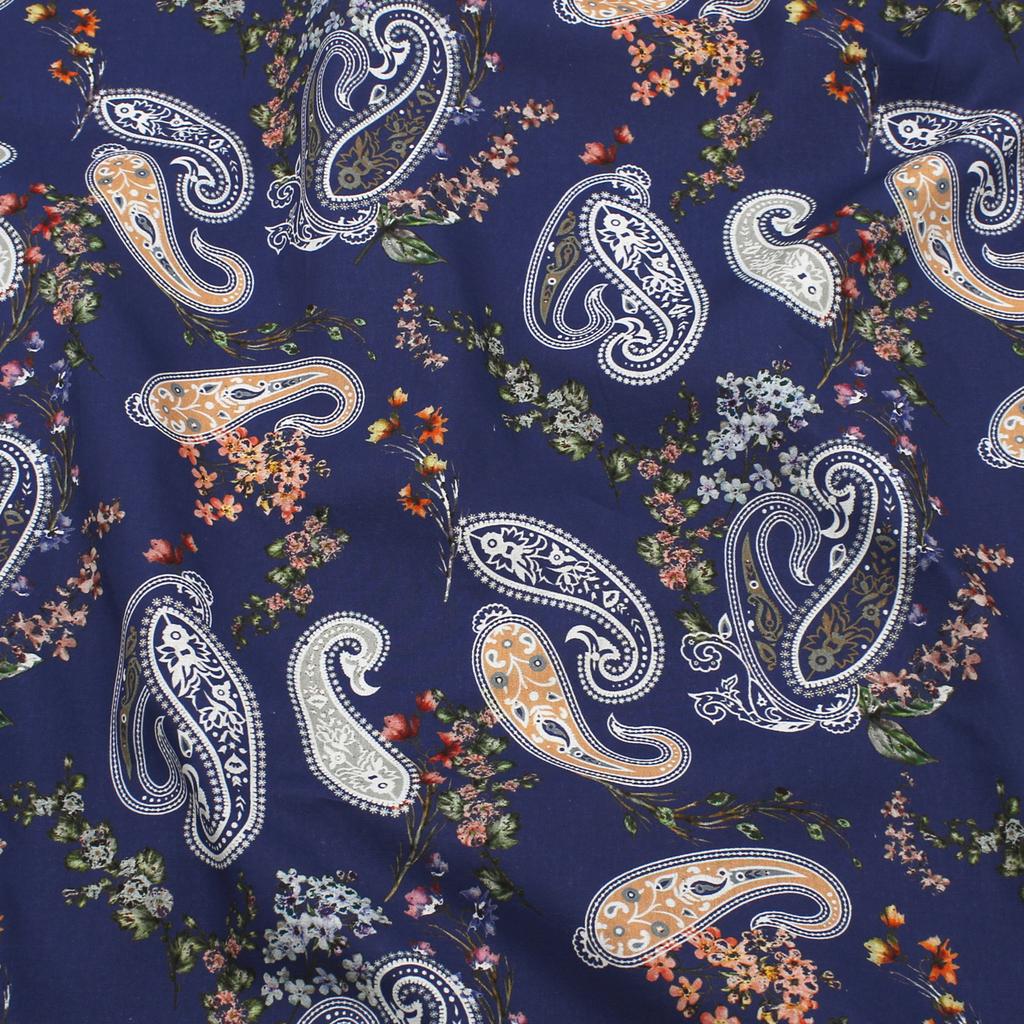 plin 100% Cotton Thin Fabric Paisley Flower Floral Cherry for DIY Summer Clothes Dress Shirt Blouse Quilt Craft