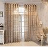 Elegant European Retro Jacquard Curtain Panel - Thick, UV-Protective Sheer for Living Room, Bedroom, Office & Balcony Decor, Sunshade Partition