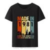 Vintage Die Besten Geburtstagsgeschenke Altes Geburtstags T-Shirt Klassisch 1981 Limitierte Auflage T-Shirt Baumwoll T-Shirt Oberteile T-Shirts Kleidung