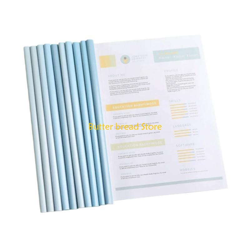 W89C 10Pcs File Documents, 60 Sheet Capacity Binder Paper Protector with Sliding Bar