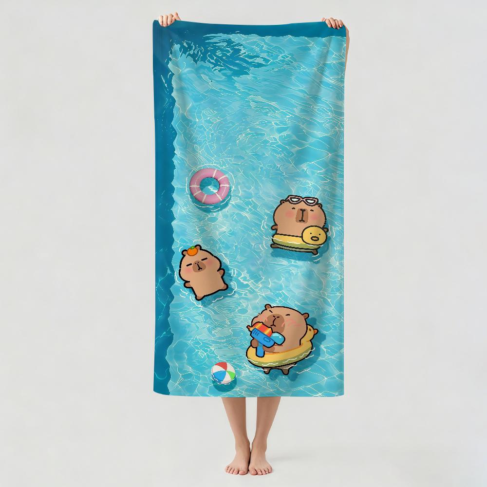 Cartoon cute Capybara Towel Drying Bath Towel Applicable To Light Swimming Camping Yoga Beach Out