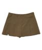 DELICCENT Pleated Short Culottes [Khaki]