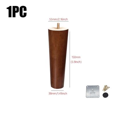 8/10/12/15/20cm Solid Wood Furniture Legs with Iron Sheet Conical Chair Replacement Feet Universal Furniture Heightening Feet