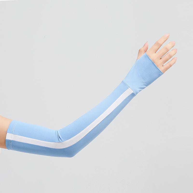 

Солнцезащитный ледяной рукав Женский летний Защита от УФ-лучей Ледяной шелк Прохладный Цветной блок Для улицы Велоспорт Защита рук Солнцезащитные перчатки One Size