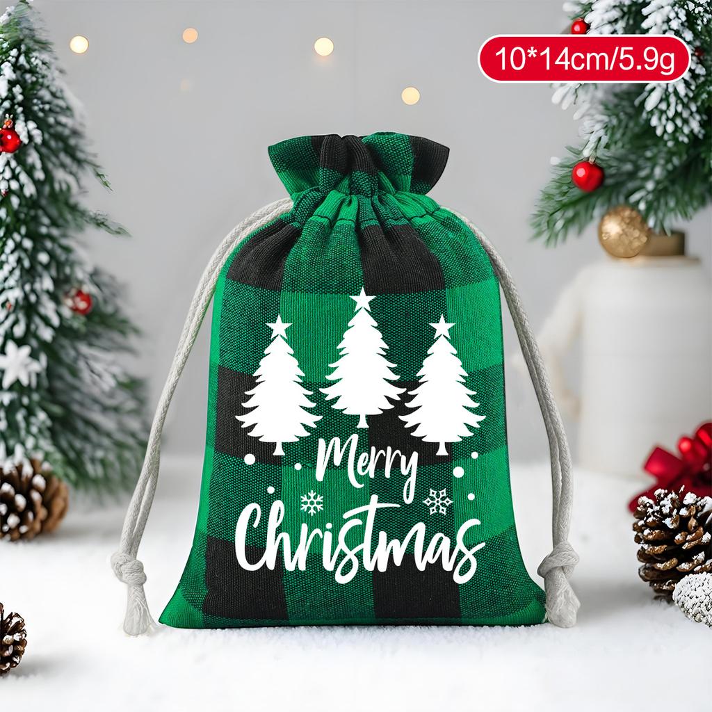 Christmas Gift Bag Eco-Friendly Candy Storage Bag Christmas Drawstring Pouch Festive Jewelry Packaging Bag For Christmas Party