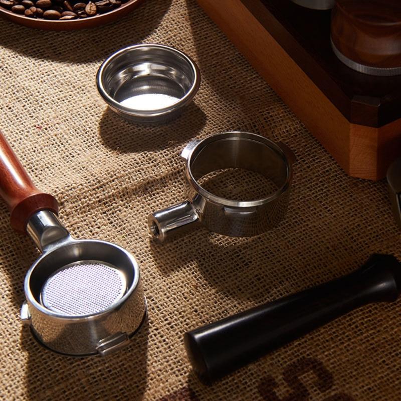 Multifuntional 54mm Bottomless Espresso Machine Handle Stainless Steel Texture Suitable for Home and Professional Use