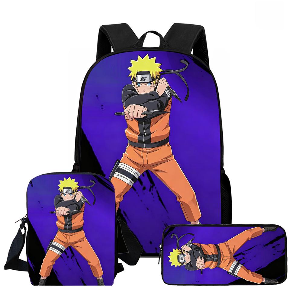 NARUTO Children School Daily Pack, 16 Inch Lightweight Animated Pupil Carrier, Dual Zip Pockets Durable For Boys Girls Age 6-10