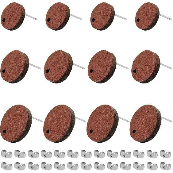 Oubaka 60pcs Wooden Earring Studs for Jewelry Making,Wooden Stud Earrings Wood Earring Posts Earring Pin Stud Bulk with 100pcs Earring Backs for DIY