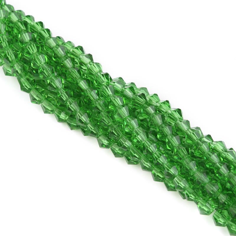 Apx 95pcs/Strand 4mm Shiny Crystal Beads Bicone Beads Faceted Glass Beads Loose Spacer Beads for Bracelet DIY Jewelry Making