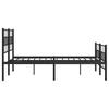 Metal Bed Frame with Headboard and Footboard Black 135 X 190 Cm