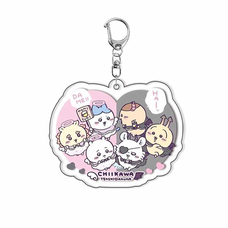 Langlebiger Chiikawa Anime Acryl Schlüsselanhänger DIY Niedlicher Charakter Schicht-Schlüsselanhänger Grenzüberschreitend Sofort lieferbar Anime Merchandise Zubehör 5.5cm