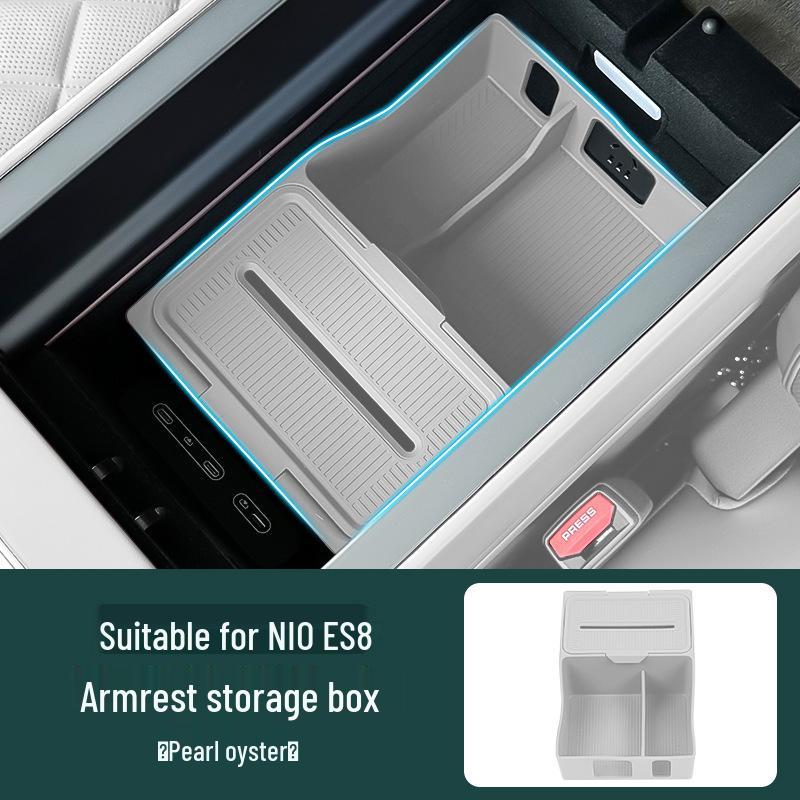 Compatible Storage Box for 26 NIO ES8 Models – Car Interior Armrest and Center Console Organizer.