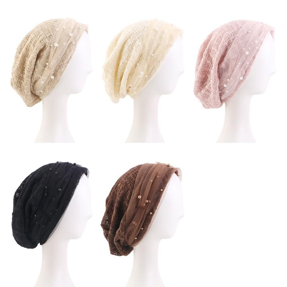 Beading Muslim Hijab Hats Cotton Turban Head Wrap Headwrap Underscarf Hat Cancer Bandanas