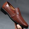 2024 New Men Loafers Leather Shoes Summer Hollow Breathable Oxfords Man Casual Shoes Slip On Formal Dress Shoes for Sneaker