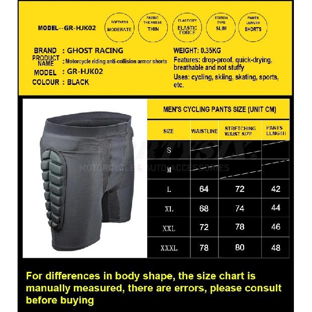 Motorcycle Riding Armor Shorts Mountain Bike Shorts Ski Hip Pad Pants In-line Skates Protector Motocross Armor DH Moto Shorts