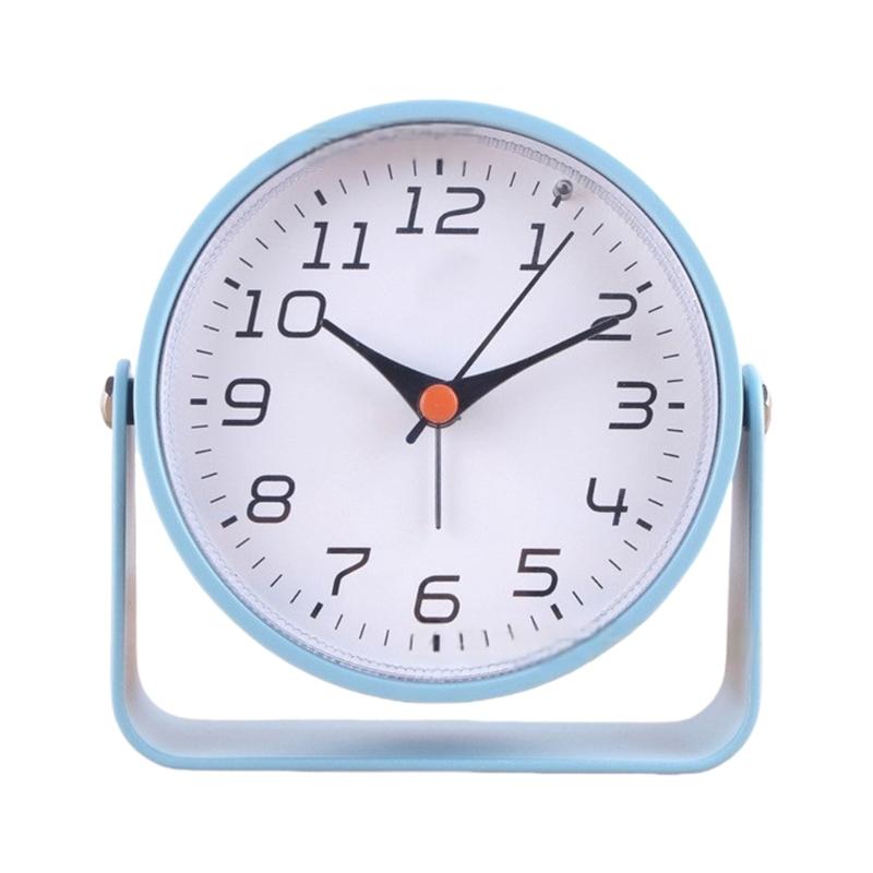 Classical Metal Table Clock Quiet Battery Operated Clock for Adding Touch of Elegances to Home or Office Decoration