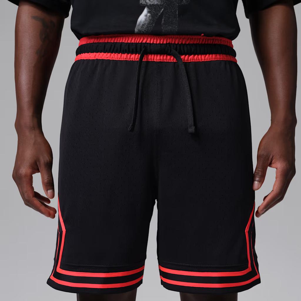 Nike Mesh Diamond Quick-Dry Three-Quarter Sports Shorts Men Shorts Black Red HF9910-014