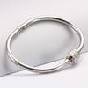 European & American 65MM 18K Gold Stainless Steel Bracelet with Ceramic Clay & Rhinestone Inlays