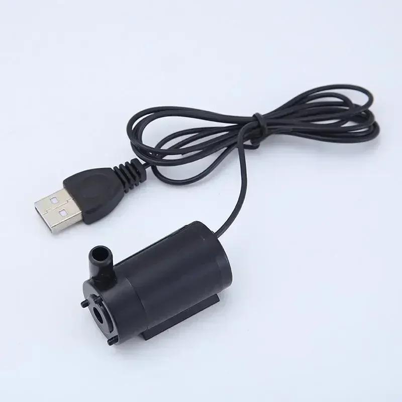 USB 5V Mini Submersible Water Pump, Quiet DC Circulation Pump for Aquarium Fish Tank, Hydroponics, Fountain with Cable