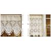 Hollow Crochet Half Curtain Head American Country Cupboard Porch Half Drape Curtain Rustic Floral Coffee Kitchen Short Curtain