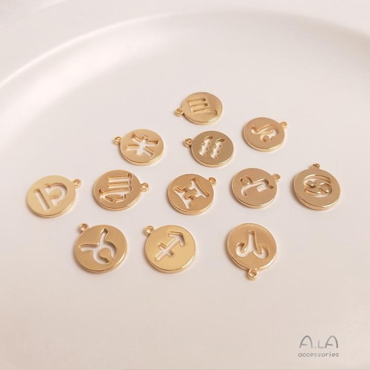 

14K Gold-Filled Constellation Cutout Round Pendant for DIY Jewelry