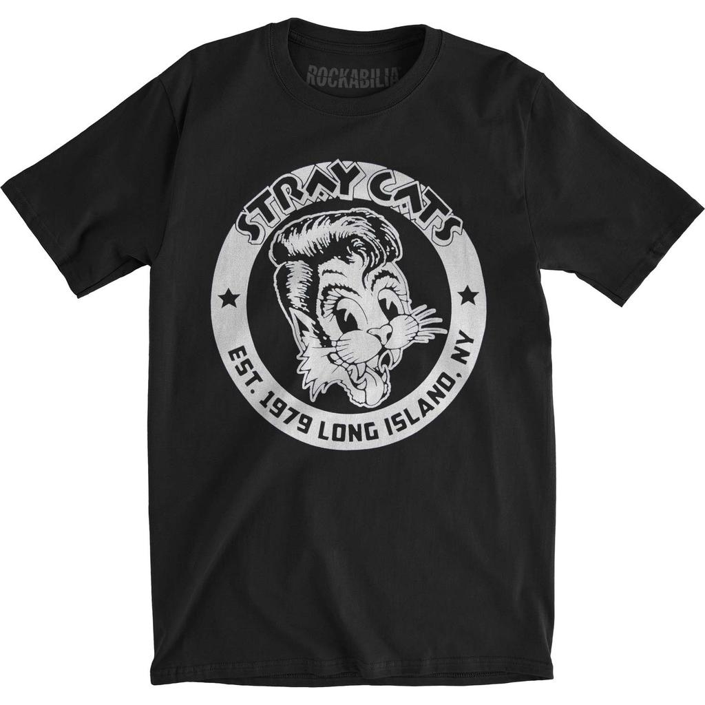 Men's Stray Cats Established 1979 Slim Fit T-shirt X-Large Black