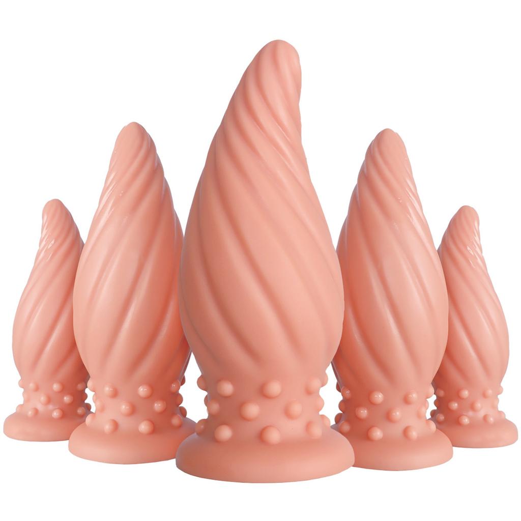 Spiral Dragon Egg Butt Plug Penis More Sizes Men's and Women's Back Court Masturbation Massage Anal Dilatation Device Adult Sex Product Toys