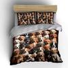 A Group of Playful Golden Retrievers Pattern Duvet Cover Set Digital Print Colorful Polyester Bedding with Zipper Closur Gifts