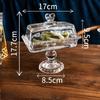 Support à gâteau en verre style nordique avec pied, Assiette à dessert élégante pour goûter, Plateau de service moderne pour snacks et fruits