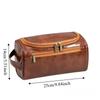 Large Capacity Travel Wash Bag PU Leather Hanging Toiletry Bag Cosmetic Makeup Bag  Outdoor