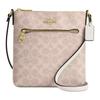 Rowan 21 Gold Logo Zip Closure Coated Canvas Crossbody Bag Small Women's Sand