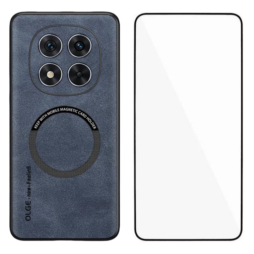 WANLONFENG YBP Series For Xiaomi Redmi Note 14 Pro+ 5G Magnetic Case with Tempered Glass Film PU+TPU Phone Cover Precise Cutouts