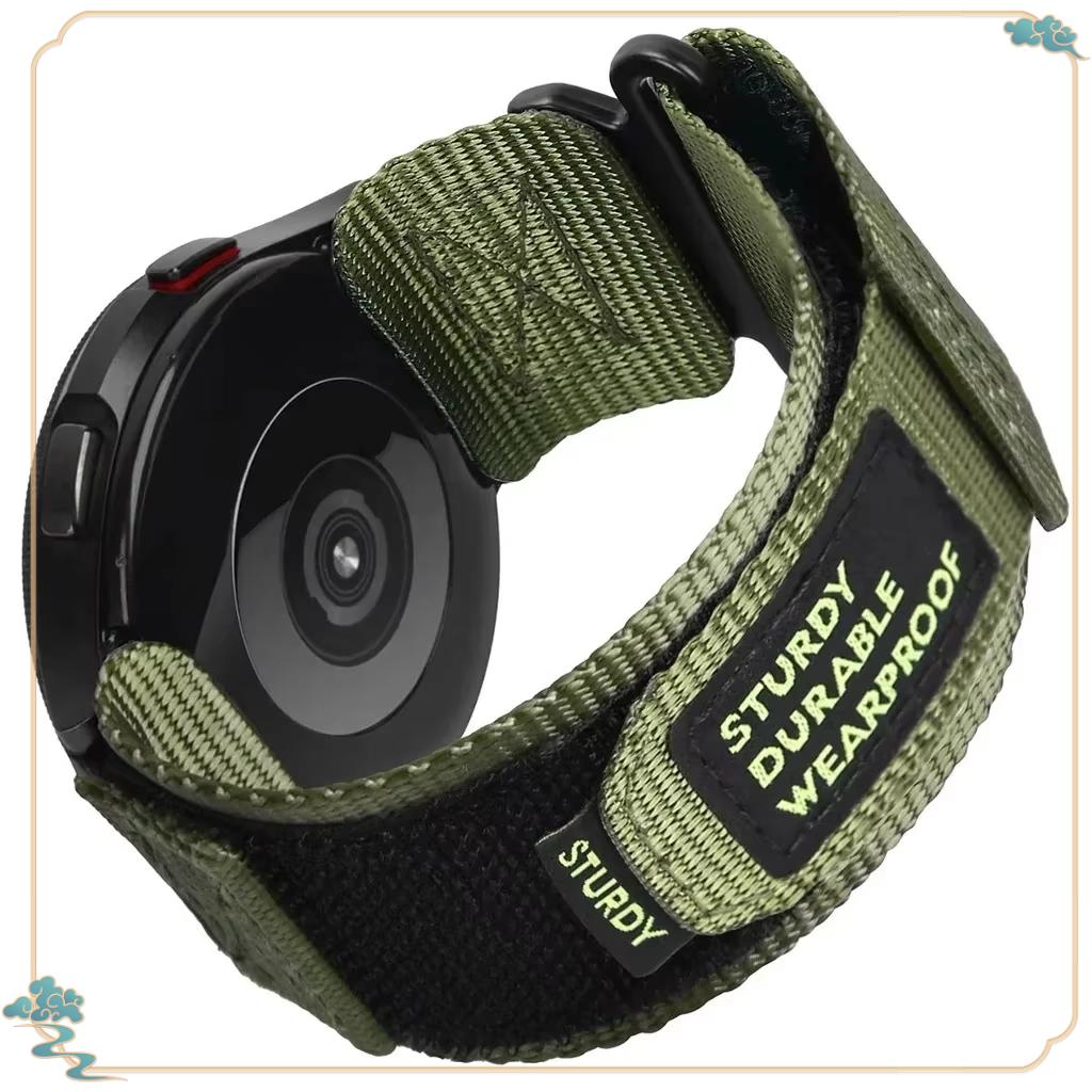 22mm 20mm Camouflage Nylon Armband für Samsung Galaxy Watch 7 6 5 4 40/44mm 6 Classic 43 47mm Band für Huawei Watch GT5 4Pro Band 20MM grün